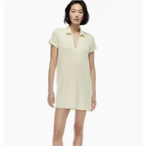 Aritzia Wilfred Free Reef Free Lounge Dress Polo Shirt Dress Mini Yellow